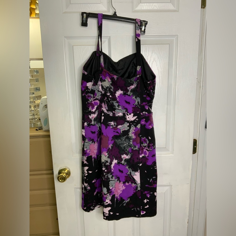 Lane Bryant Black, Purple and Gray Strap Sundress